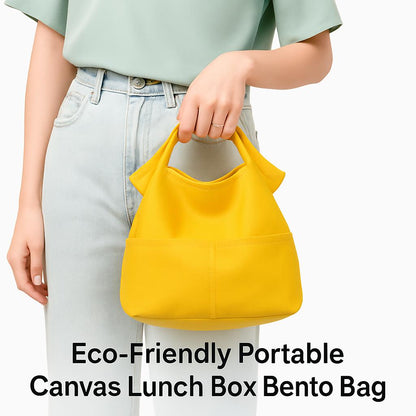 Eco-Friendly Portable Canvas Lunch Box Bento Bag