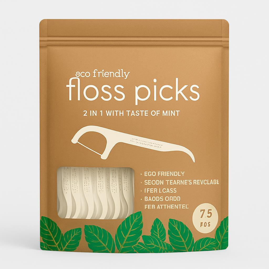 Eco-Friendly Mint Floss Picks - Biodegradable & Plastic-Free Oral Care
