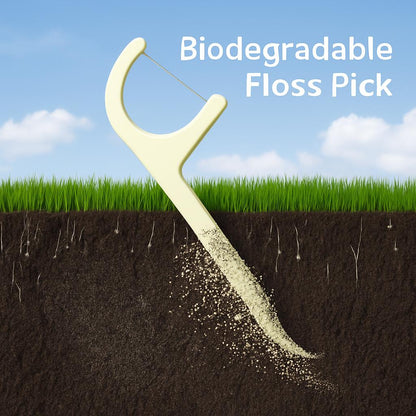 Eco-Friendly Mint Floss Picks - Biodegradable & Plastic-Free Oral Care