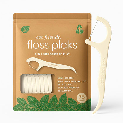 Eco-Friendly Mint Floss Picks - Biodegradable & Plastic-Free Oral Care