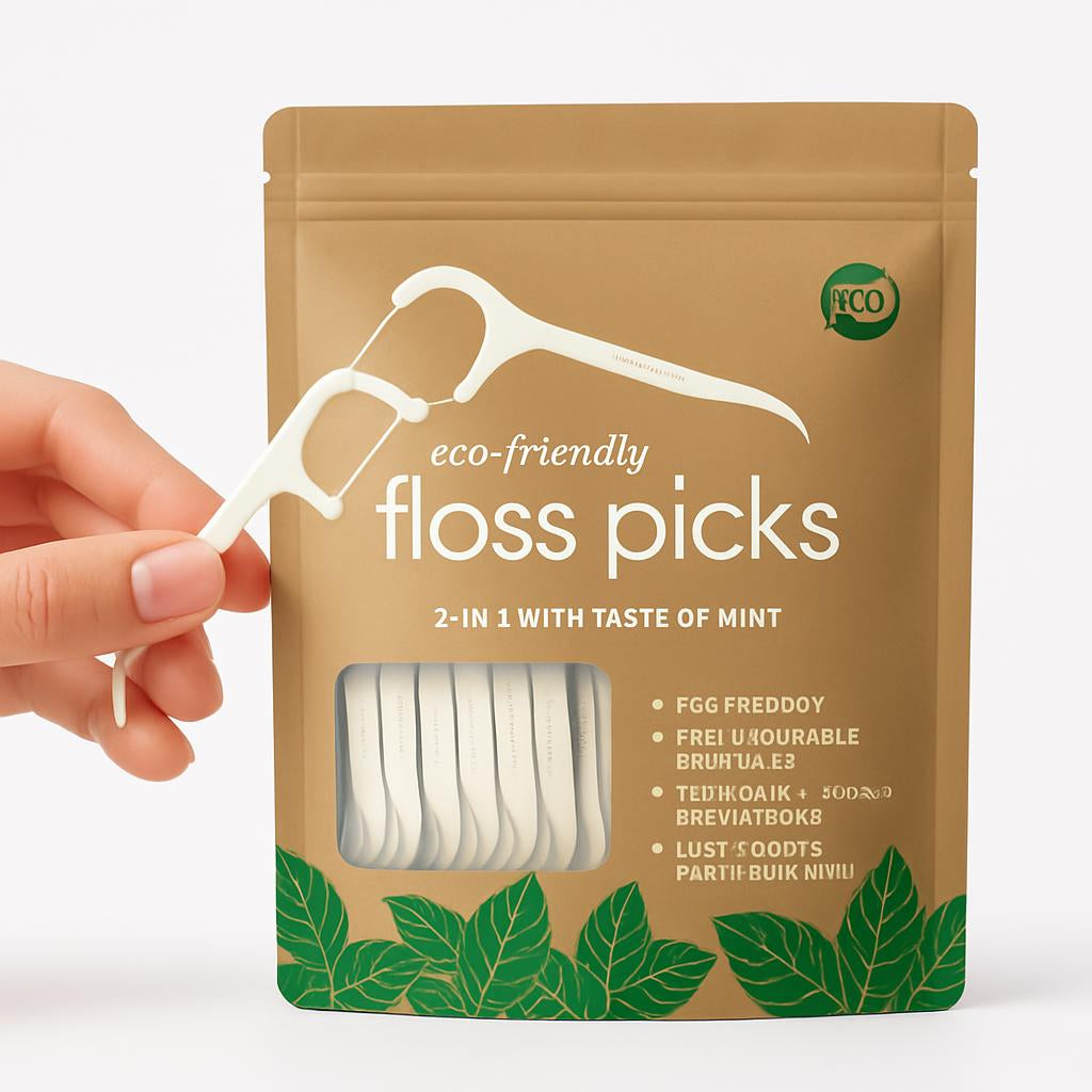 Eco-Friendly Mint Floss Picks - Biodegradable & Plastic-Free Oral Care