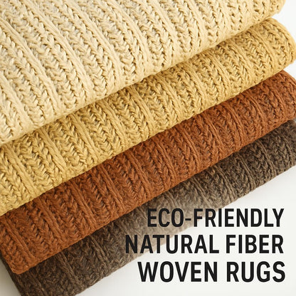 Eco-Friendly Natural Fiber Woven Rugs in Beige and Brown