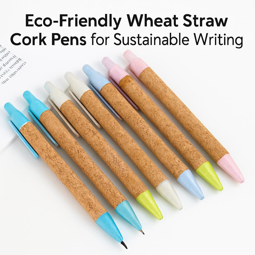 Eco-Friendly Pastel Cork Pens in Assorted Colors