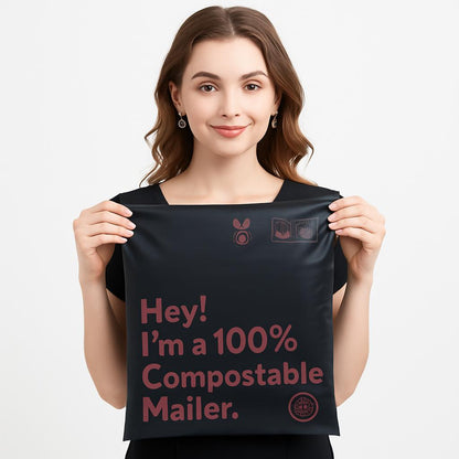 Eco-Friendly Compostable Mailer - Black, Biodegradable, Plastic-Free