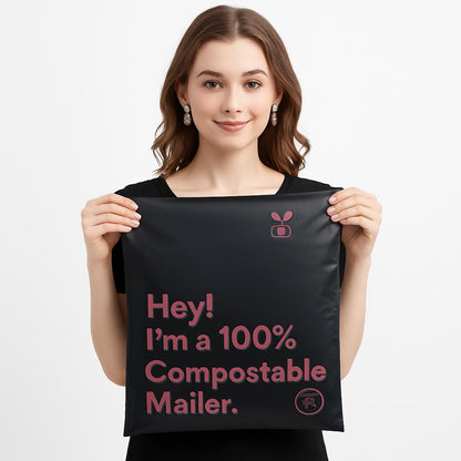 Eco-Friendly Compostable Mailer - Black, Biodegradable, Plastic-Free