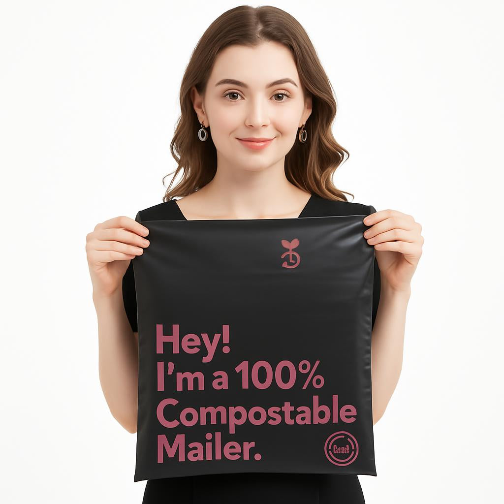 Eco-Friendly Compostable Mailer - Black, Biodegradable, Plastic-Free