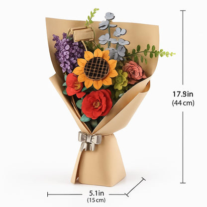 Eco-Friendly Wooden Flower Bouquet Puzzle Gift