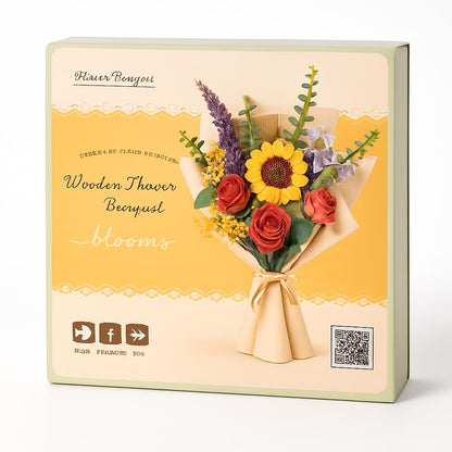 Eco-Friendly Wooden Flower Bouquet Puzzle Gift
