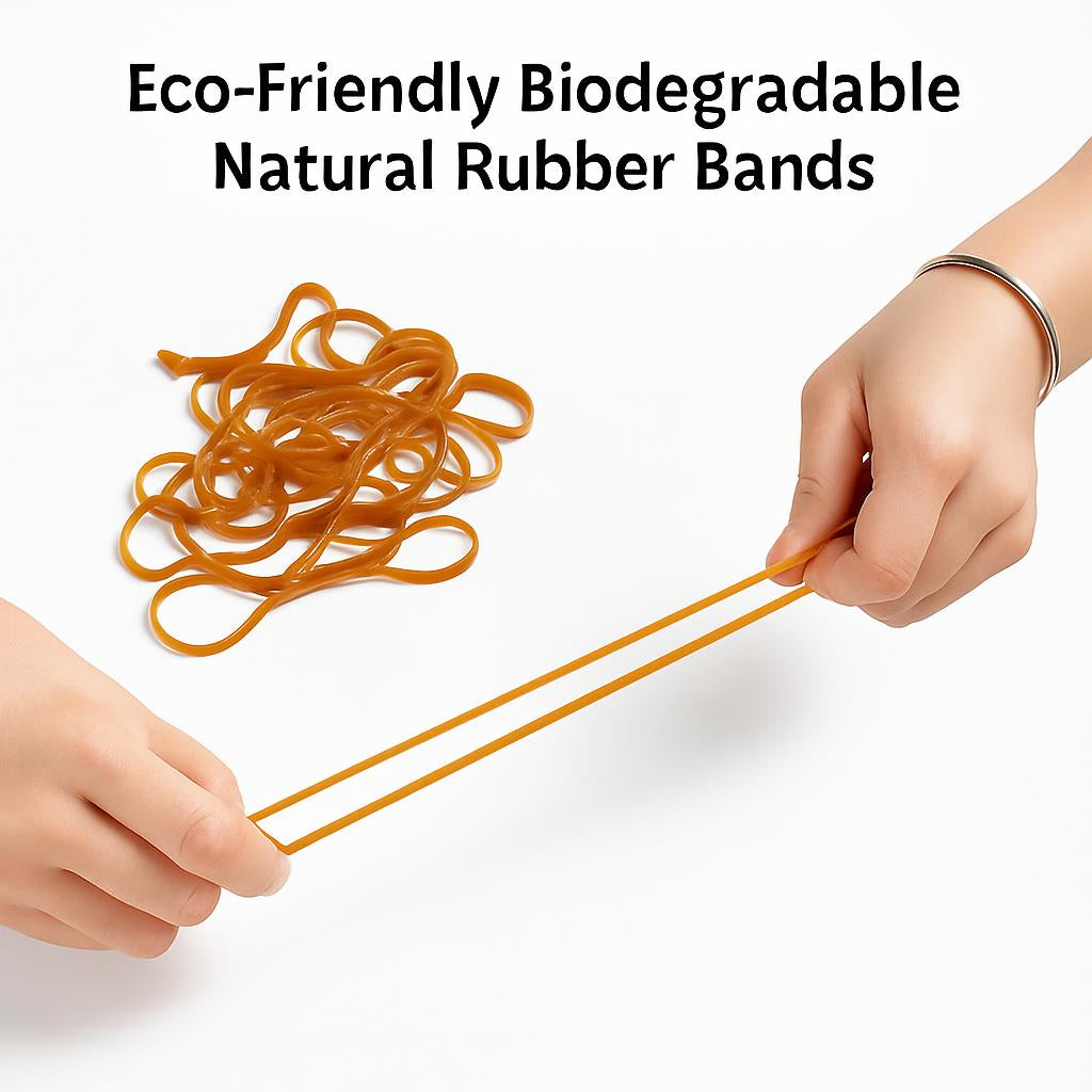 Eco-Friendly Biodegradable Natural Rubber Bands - Plastic-Free Packaging