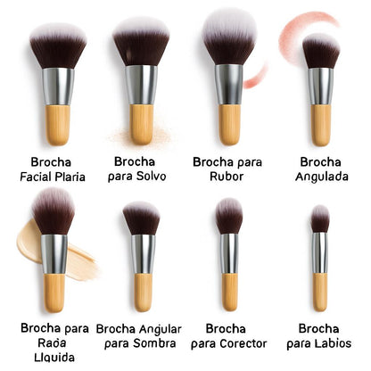 Eco-Friendly Makeup Brush Set with Bamboo Handles
