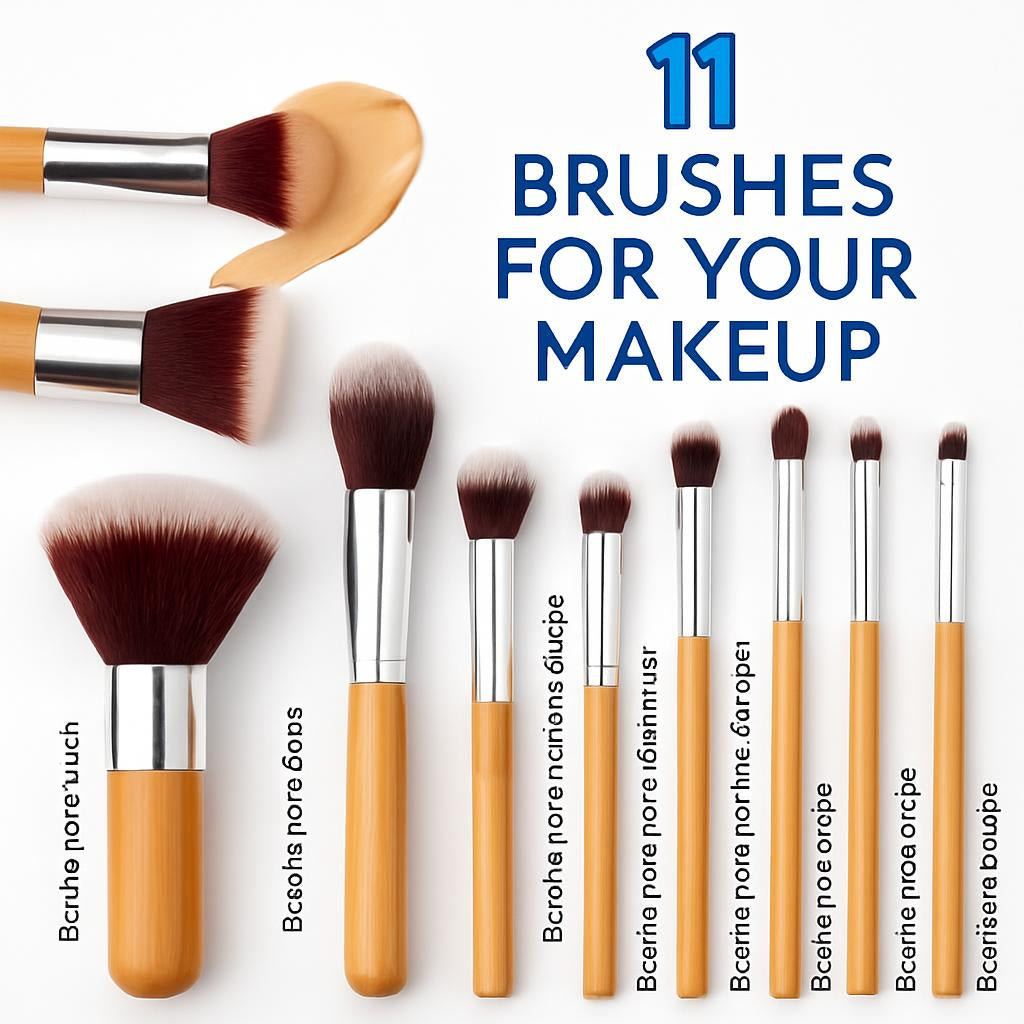 Eco-Friendly Makeup Brush Set with Bamboo Handles