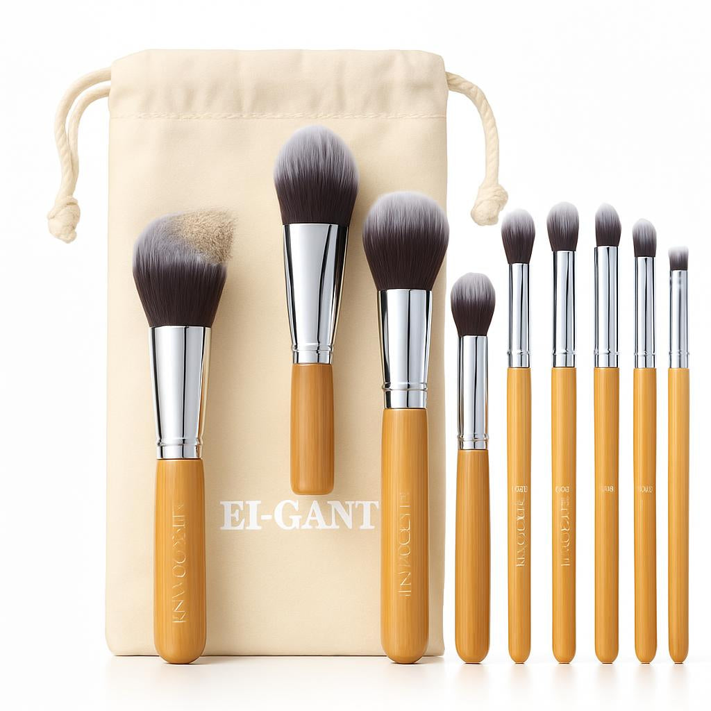 Eco-Friendly Makeup Brush Set with Bamboo Handles