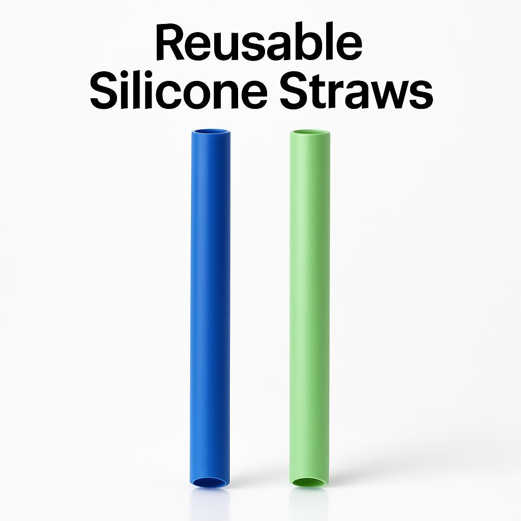 Eco-Friendly Reusable Green Drinking Straw - Sustainable Silicone Alternative