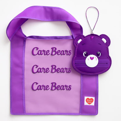 Eco-Friendly Reusable Shopping Bags with Bear Pouches - Purple, Pink, Blue