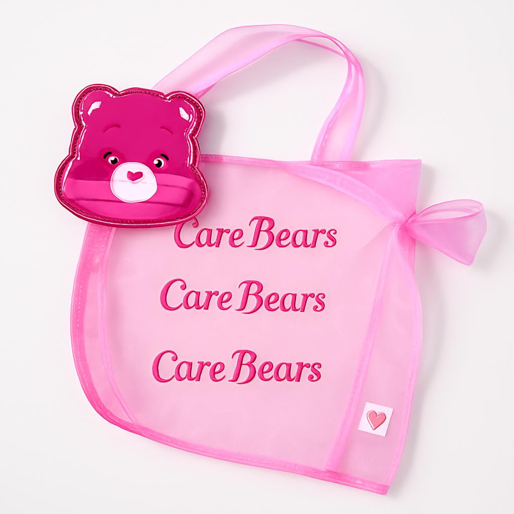 Eco-Friendly Reusable Shopping Bags with Bear Pouches - Purple, Pink, Blue