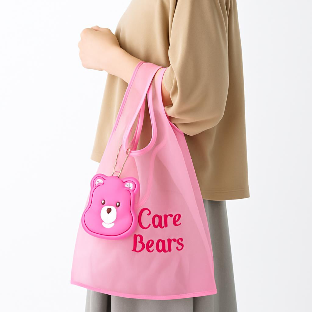 Eco-Friendly Reusable Shopping Bags with Bear Pouches - Purple, Pink, Blue