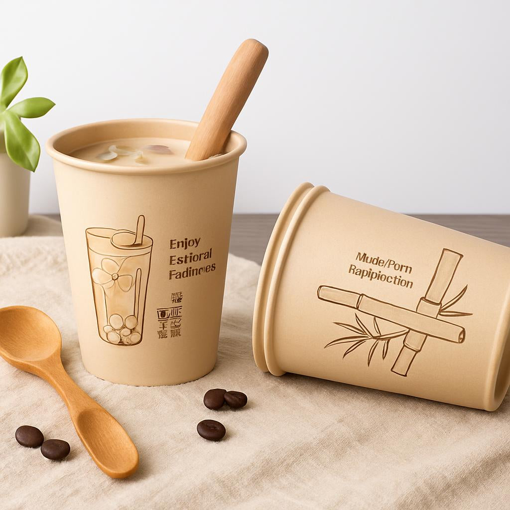 Eco-Friendly Reusable Bamboo Cup with Lid and Straw