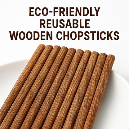 Eco-Friendly Reusable Wooden Chopsticks - Sustainable Dining Utensils
