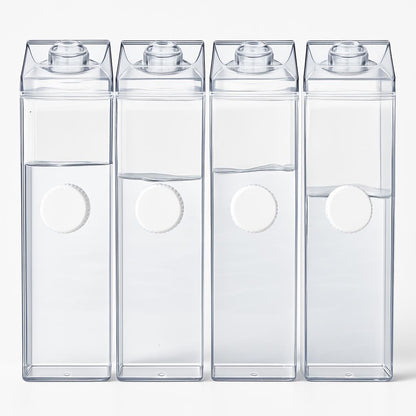 Transparent Rectangular Reusable Water Bottle - Eco-Friendly Hydration Solution