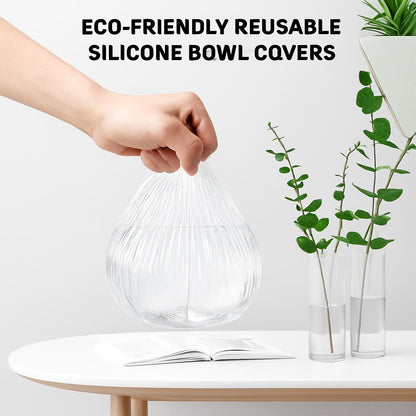 Eco-Friendly Reusable Silicone Bowl Covers - Transparent, Round, Stretchable