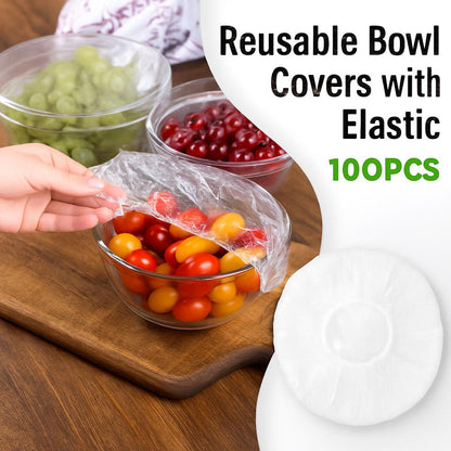 Eco-Friendly Reusable Silicone Bowl Covers - Transparent, Round, Stretchable