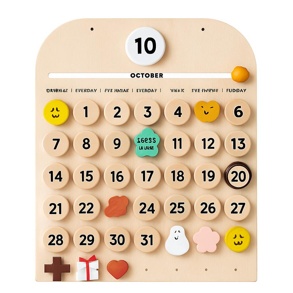 Eco-Friendly Wooden Calendar for Kids' Learning