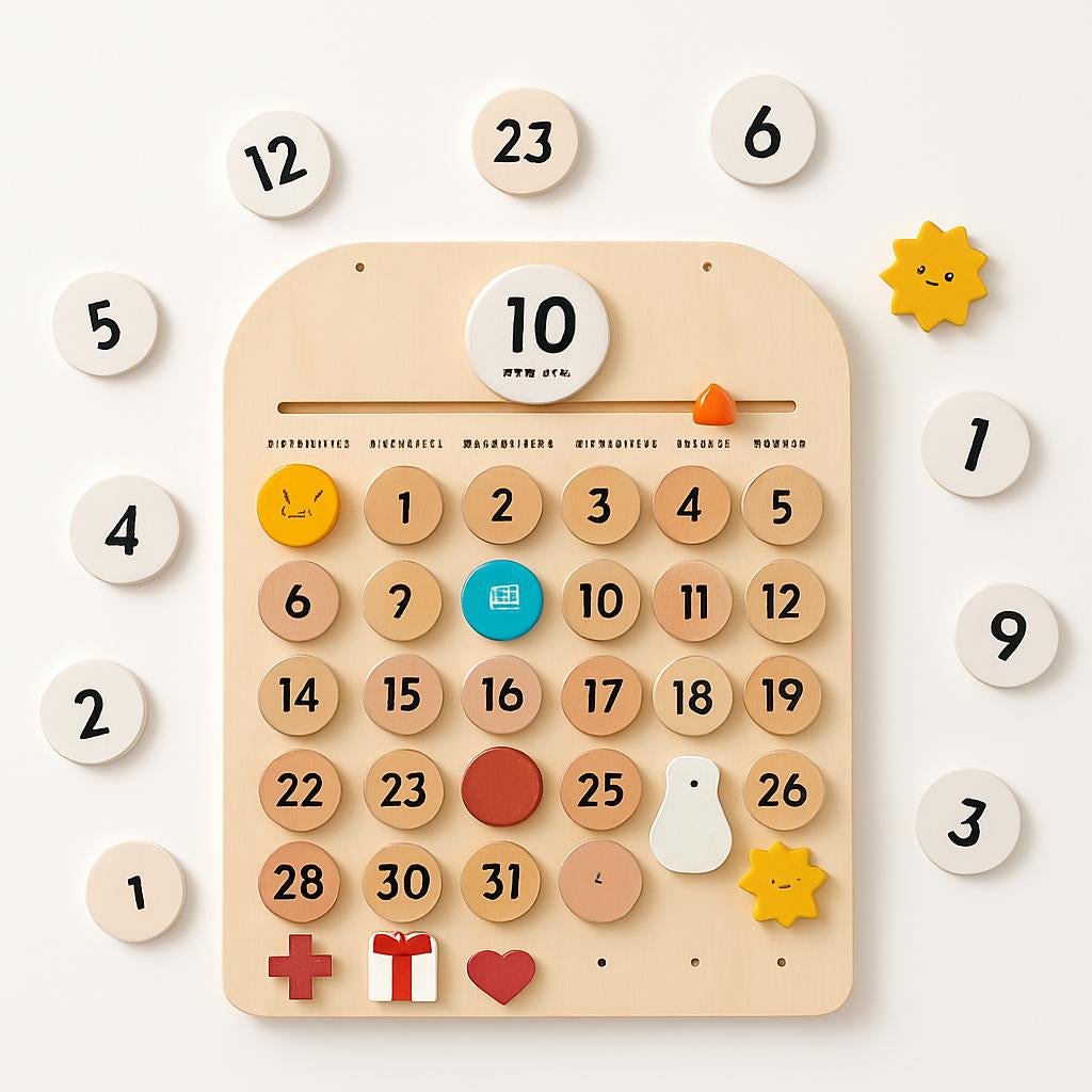 Eco-Friendly Wooden Calendar for Kids' Learning