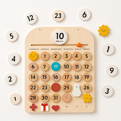 Eco-Friendly Wooden Calendar for Kids' Learning