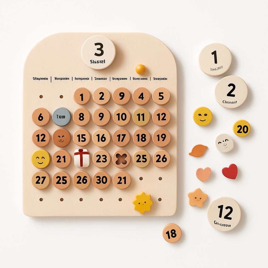 Eco-Friendly Wooden Calendar for Kids' Learning