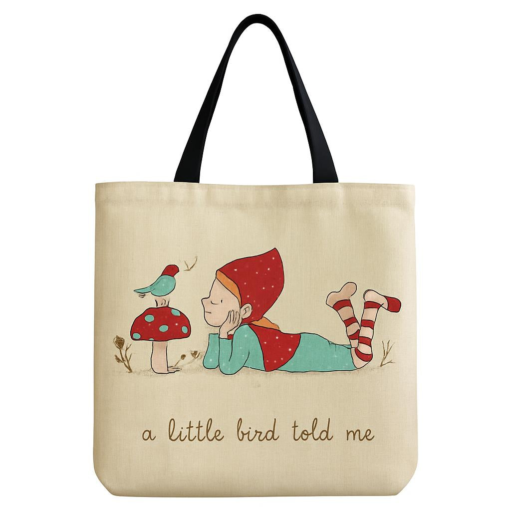 Cartoon Mushroom One Shoulder Reusable Tote Bag