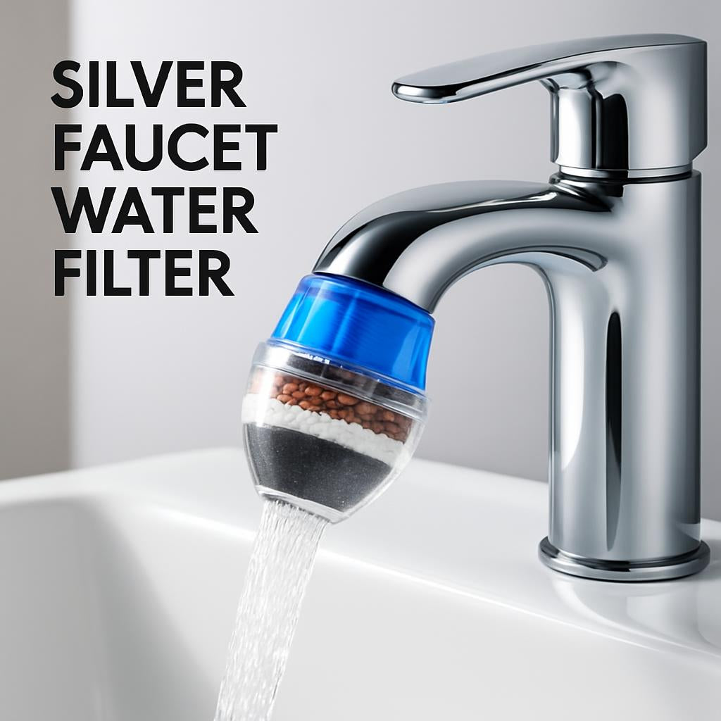 Silver Faucet Water Filter with Multi-Layer Filtration