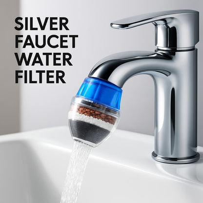Silver Faucet Water Filter with Multi-Layer Filtration