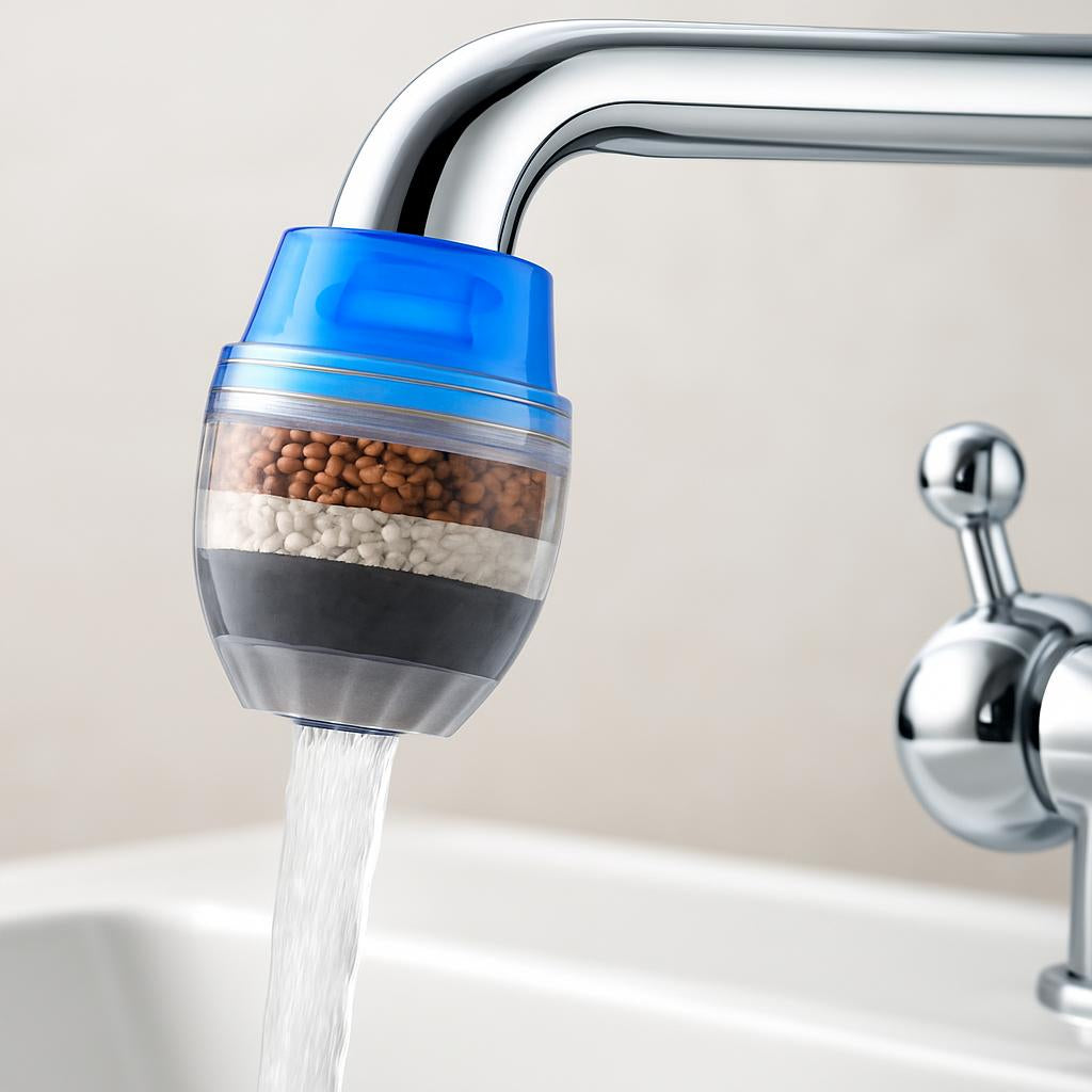 Silver Faucet Water Filter with Multi-Layer Filtration for Eco-Friendly Living