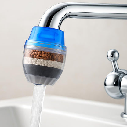 Silver Faucet Water Filter with Multi-Layer Filtration for Eco-Friendly Living