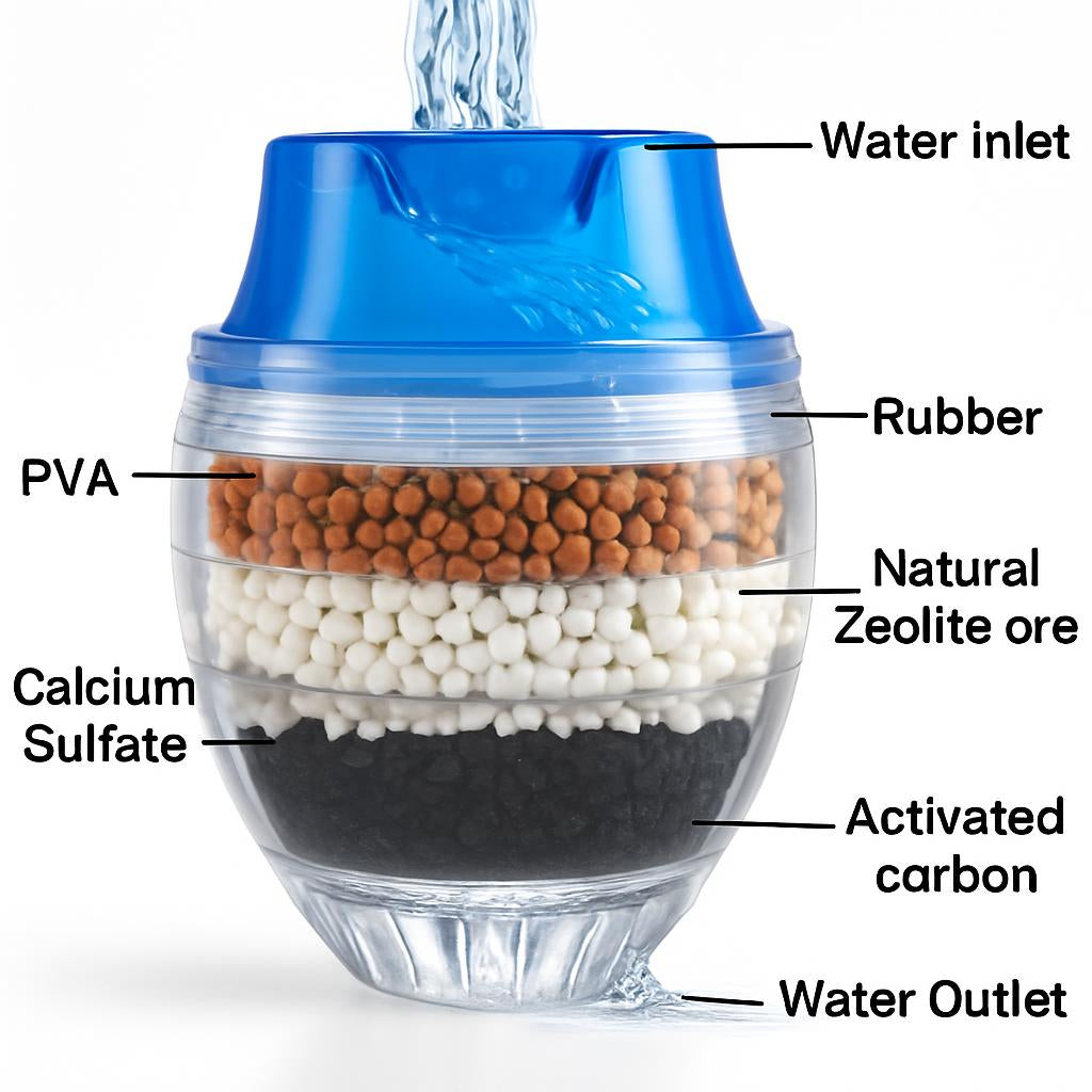 Silver Faucet Water Filter with Multi-Layer Filtration for Eco-Friendly Living