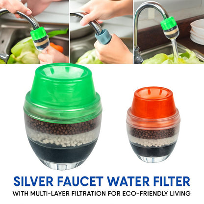 Silver Faucet Water Filter with Multi-Layer Filtration for Eco-Friendly Living