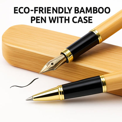 Eco-Friendly Bamboo Pen with Case