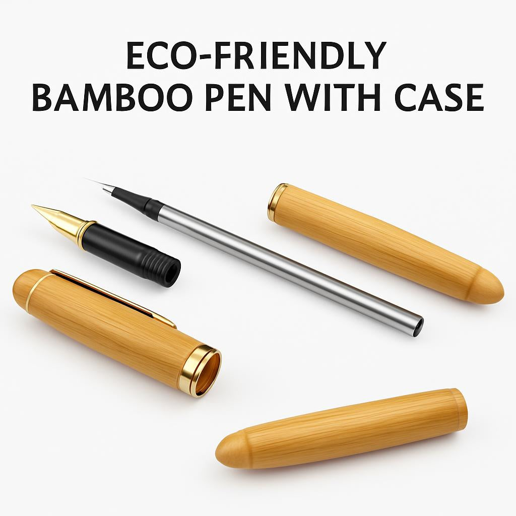 Eco-Friendly Bamboo Pen with Case
