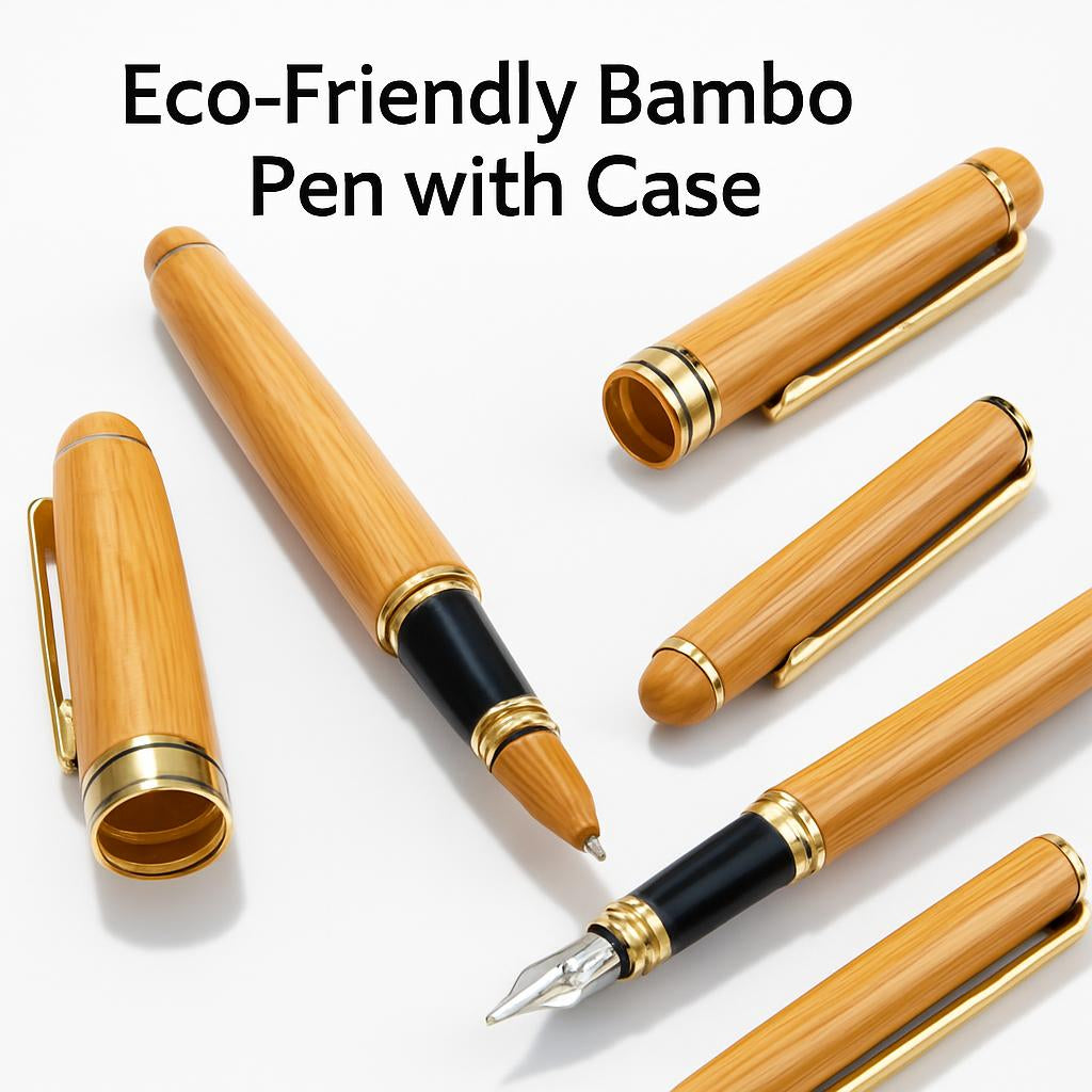 Eco-Friendly Bamboo Pen with Case