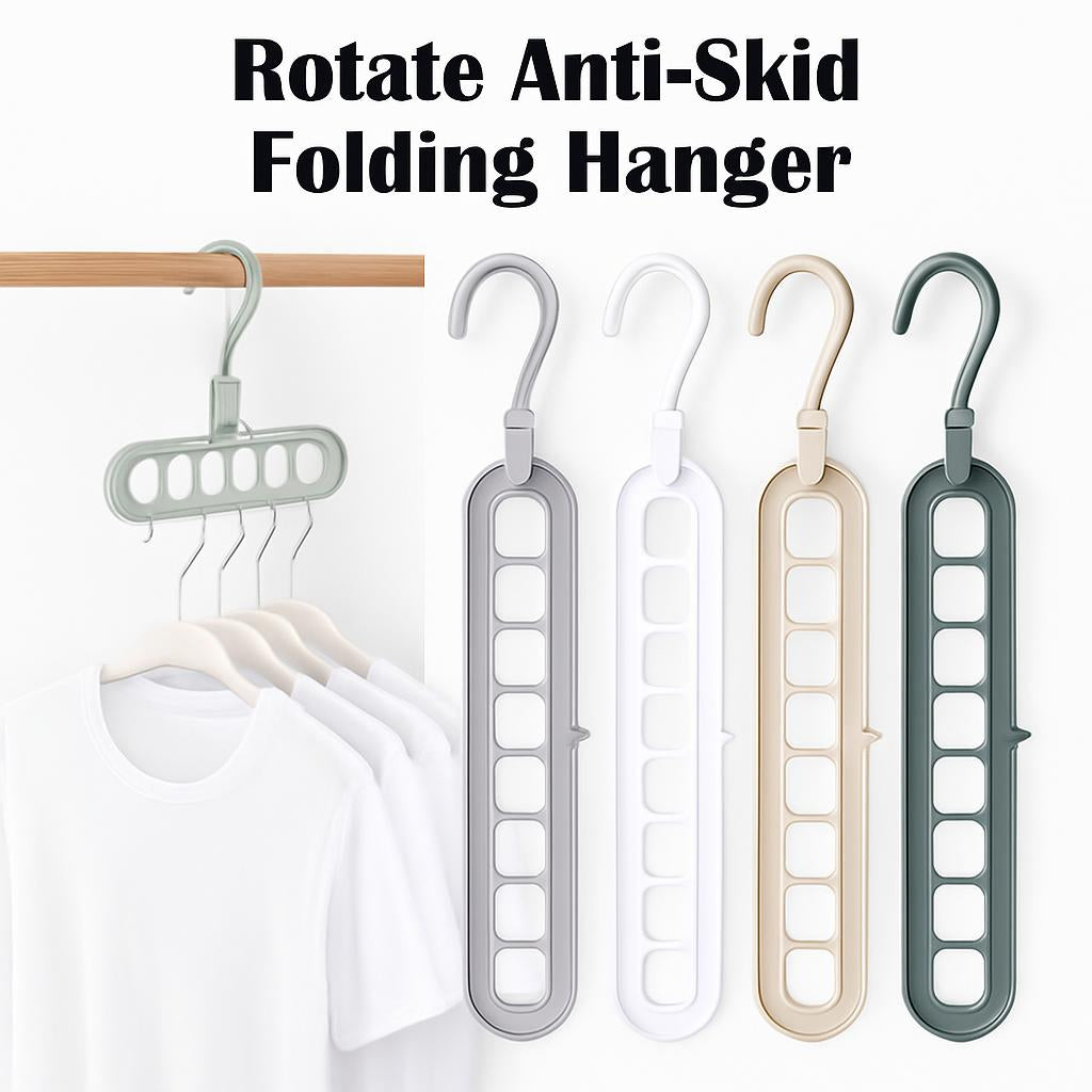 Space-Saving Anti-Skid Folding Hanger with Multi-Slot Design