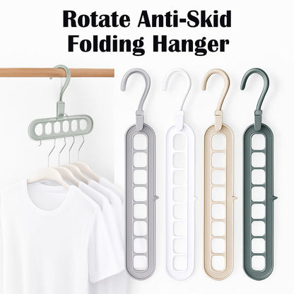 Space-Saving Anti-Skid Folding Hanger with Multi-Slot Design