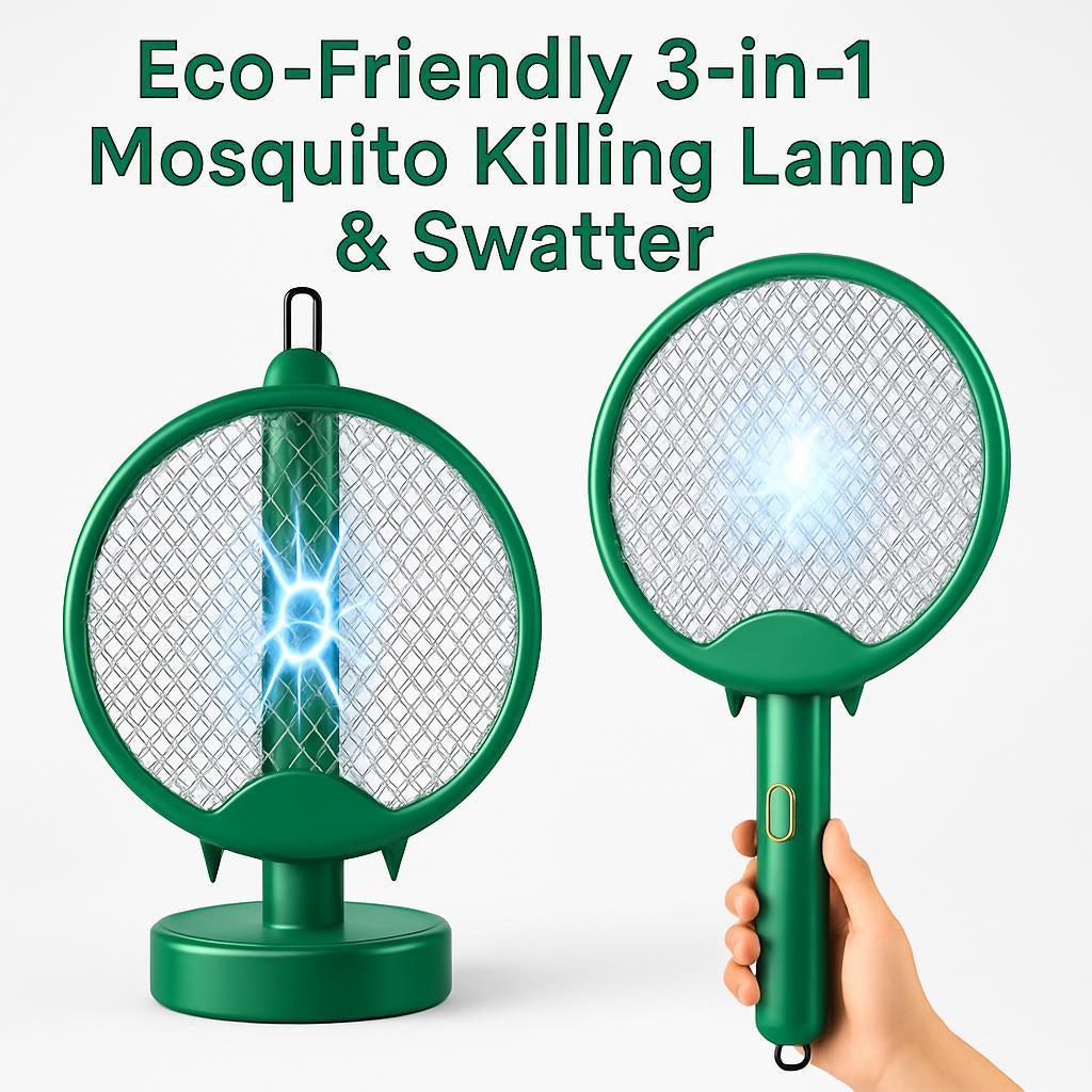 Eco-Friendly 3-in-1 Mosquito Killing Lamp & Swatter