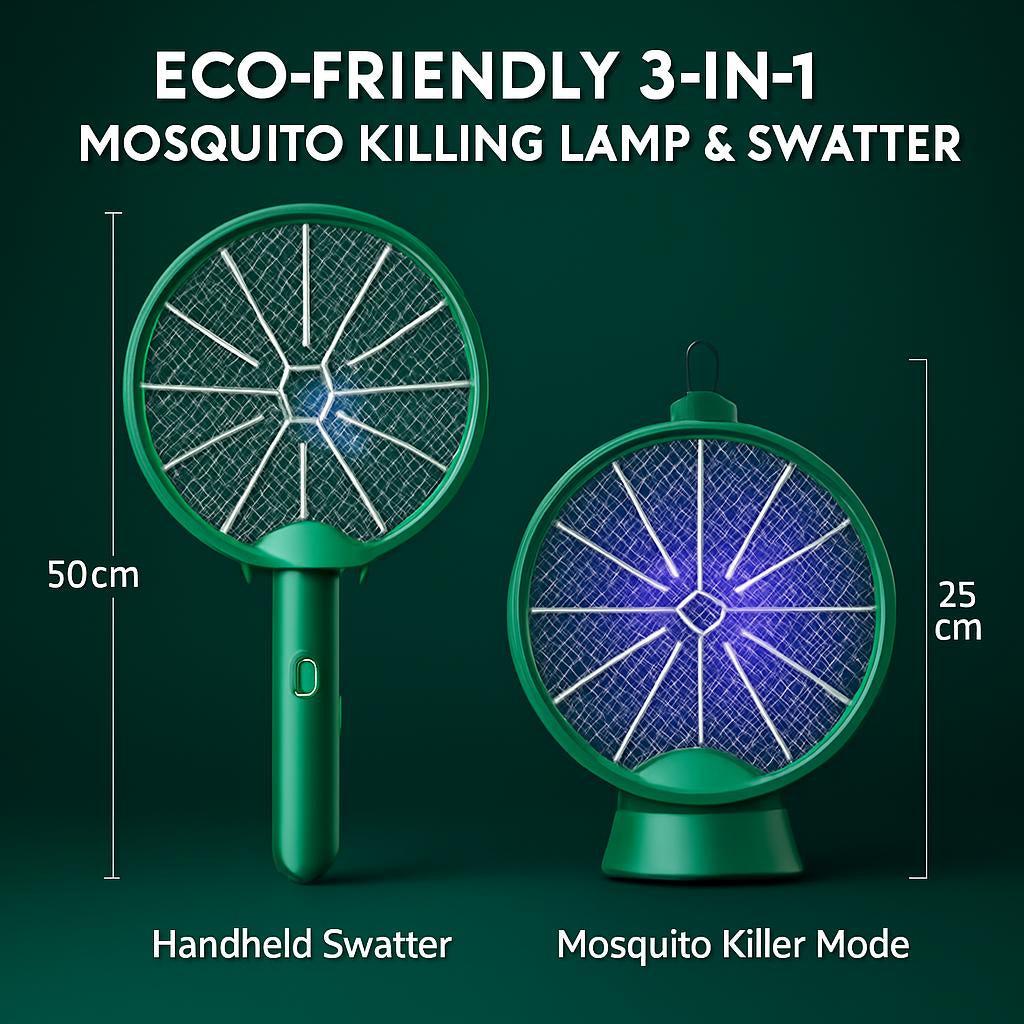 Eco-Friendly 3-in-1 Mosquito Killing Lamp & Swatter