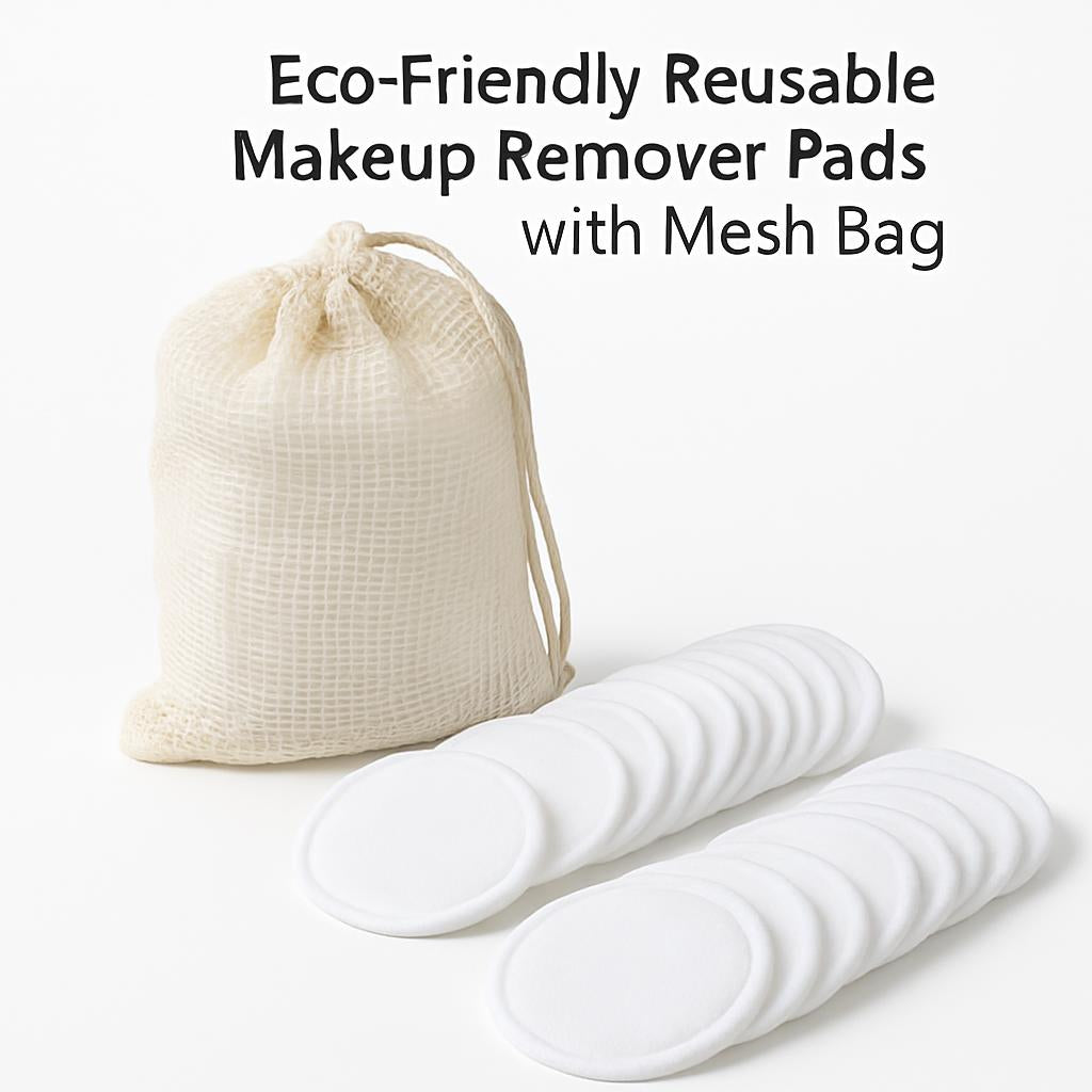 Eco-Friendly Reusable Makeup Remover Pads with Mesh Bag