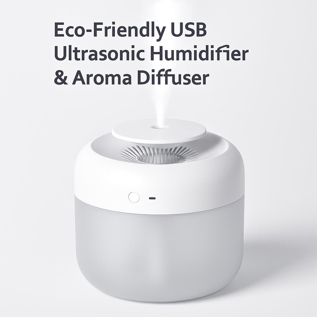 Eco-Friendly USB Ultrasonic Humidifier & Aroma Diffuser