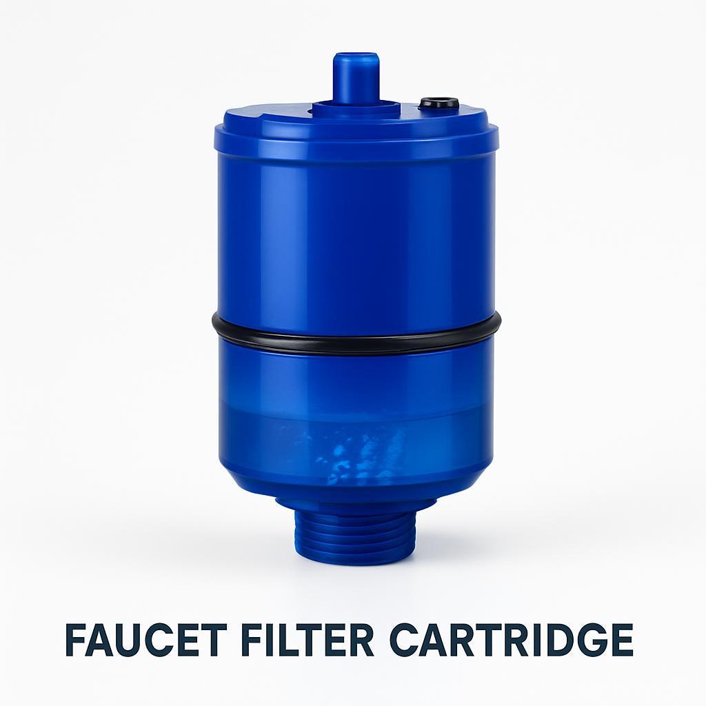 Blue Cylindrical Faucet Filter Cartridge for Pure Water