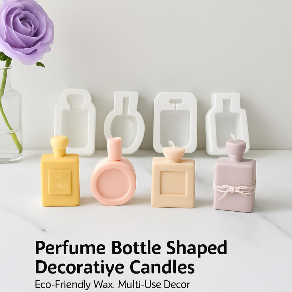 Perfume Bottle Shaped Decorative Candles - Eco-Friendly Wax, Multi-Use Decor