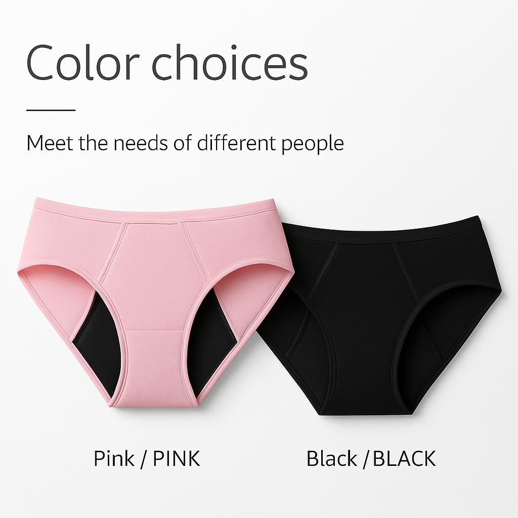 Eco-Friendly Reusable Period Underwear - Black & Pink Briefs (Pack of 3)