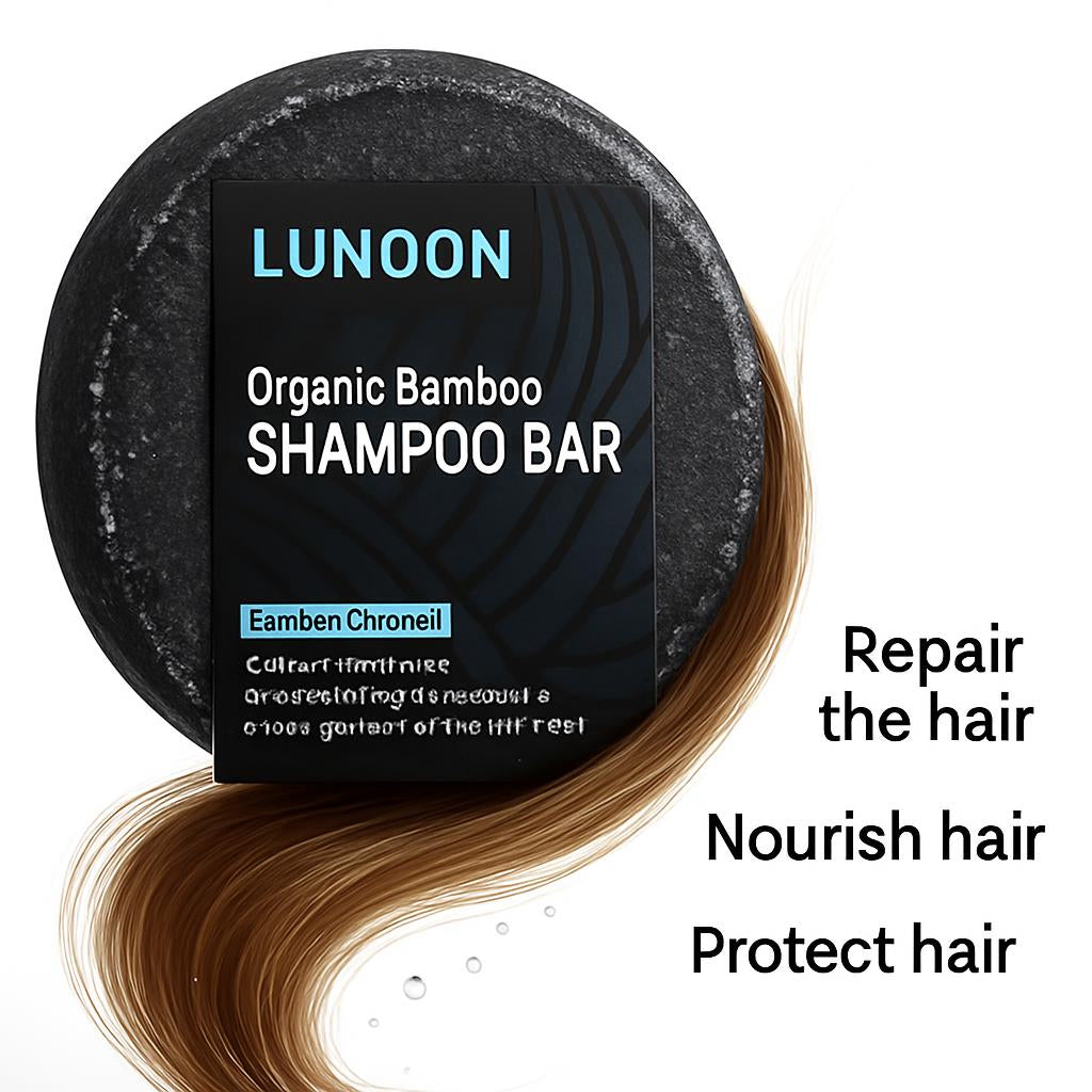Organic Bamboo Charcoal Shampoo Bar in Plastic-Free Packaging