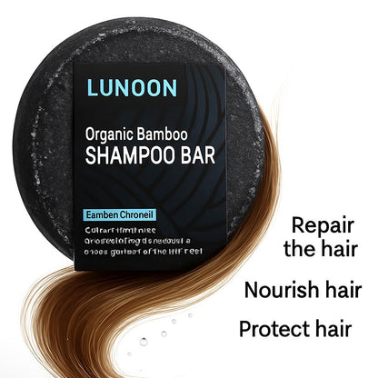 Organic Bamboo Charcoal Shampoo Bar in Plastic-Free Packaging